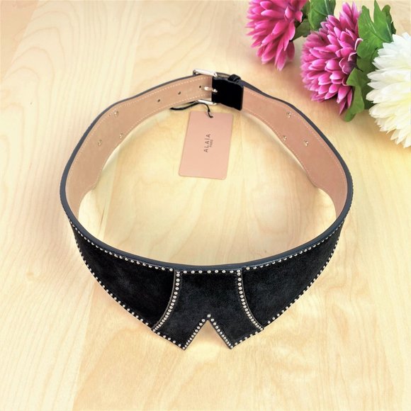 Famous Alaia Black Suede Batwing Studded Belt main image 5